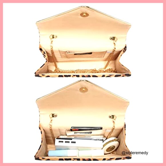 Velvet Evening Clutch with Gold Hardware Removable Chain Strap